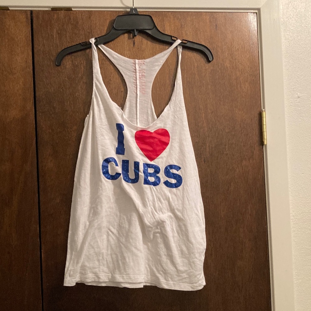 Victoria’s Secret pink collection White 'I Love Cubs' Tank Top